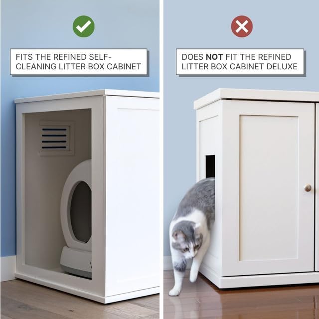 Refined Self Cleaning Litter Box Cabinet-Litter Catch Espresso