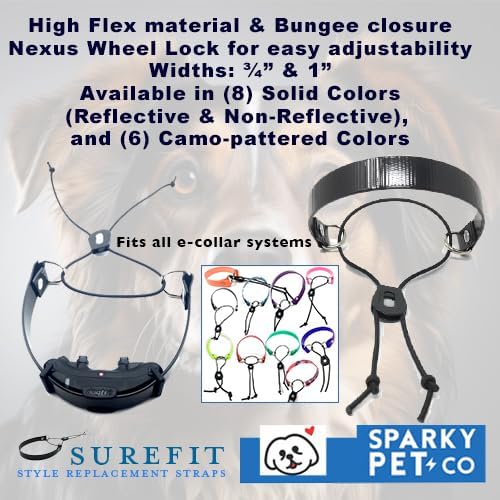Replacement GPS eCollar with Adjustable Bungee, Multi-Hole Design, and Secure Toggle Closure for Small Dogs (Reflective Red, Small Neck)