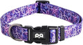 QQPETS Adjustable Soft Dog Collar: Print Flower Pink Multicolor Cute Patterns for XS Small Medium Large Pet Girl Boy Puppy Walking Running Training