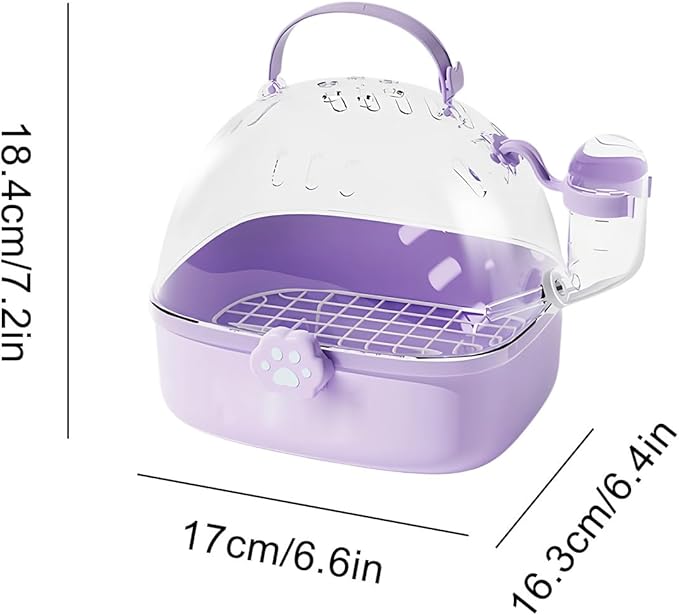 Bird Travel Carrier - Portable Hamster Cage with Water Bottle | Breathable Pet Bird Carrying Accessory for Cockatiels Chinchillas Lovebirds Budgies Conures Parakeet Hedgehog Sparrow