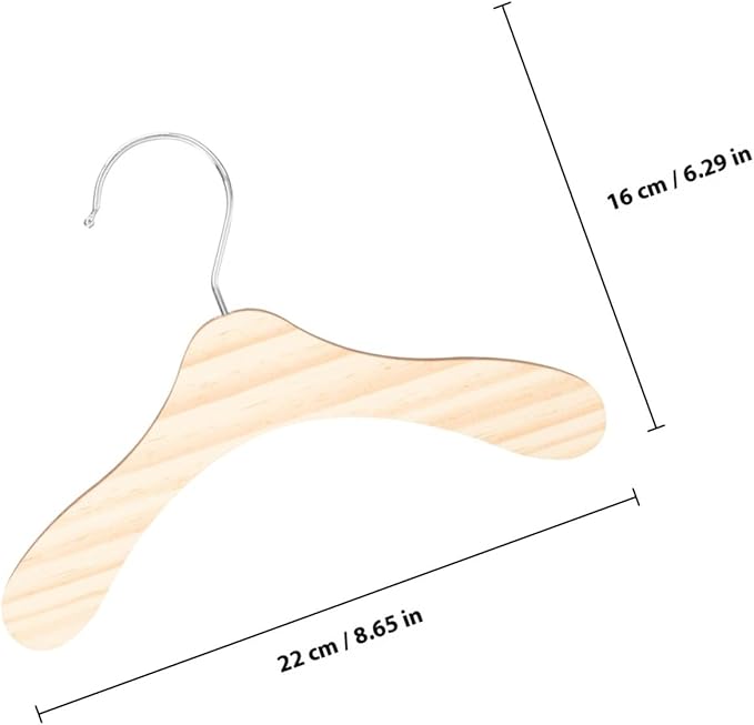 STOBAZA 10pcs 8.66 Inch Wooden Pet Hangers Small Dog and Cat Clothes Hangers Sturdy Wear-Resistant Household Pet Accessory for Closet Organization