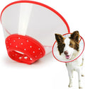 Pet Cone Recovery Dog Cone Adjustable Dog Collar Clear Padded Collar with Breathable Soft Edge, Plastic Puppy Cone Protect The Neck Surgery Recovery, Designed for Cats and Puppies (Medium, Red)