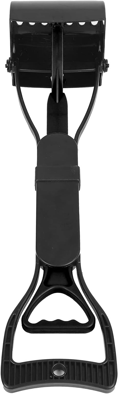 Pet Pooper Scooper, Long Handle Folding Poop Scoop, Stable Jaw Scoop Easy for Small Pet Poop, Pick Up Animal Waste Dog Puppy Cat Waste Picker Cleaning Tools Outdoor Dog Pooper Scooper(All Black)