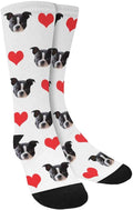 Custom Face Socks, Personalized Dog Lover Pet Photo Picture on Socks Unisex Athletic Crew Socks for Men Women