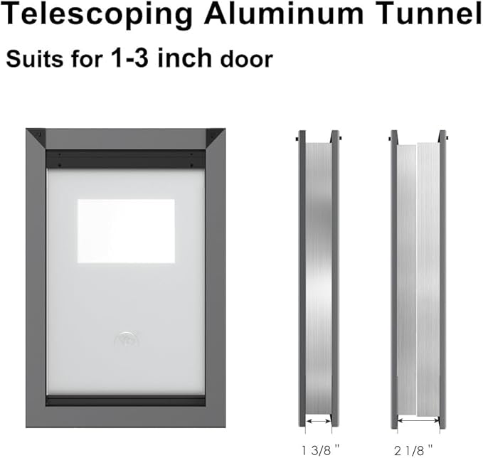 Rescumascer Large Dog Door with Aluminum Frame, Two Sliding Panels, Doggy Door for Large Dogs up to 80 Lbs