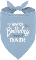 Happy Birthday Dog Bandana, Blue, Letter Print, 25 x 17 inch, Flannel, Bandana Neck, Dog, Kid, Modern, Unisex, Birthday, All Seasons