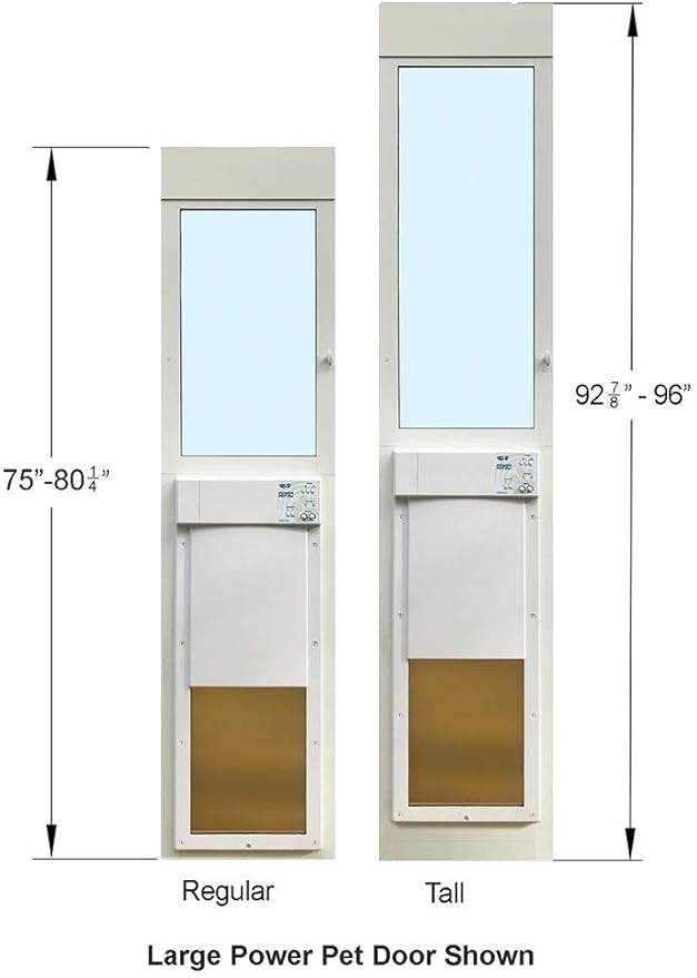 Power Pet Automatic Sliding Glass Patio Pet Door by High Tech Pet - Pet Operated Dog Door, Heavy-Duty Aluminum Frame (75" - 80 1/4"), High Security, Air Tight, for Large Dogs 30-100 lbs., Easy Install