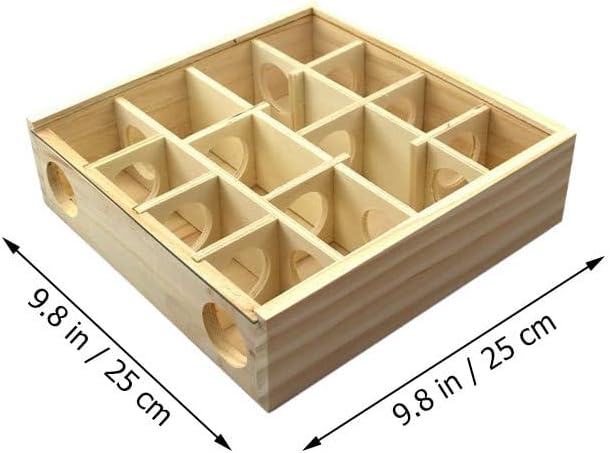 Wooden Hamster Maze Toy Multi-Grid Maze Household Hamster Hideaway Toy Small Pet Cage Accessory