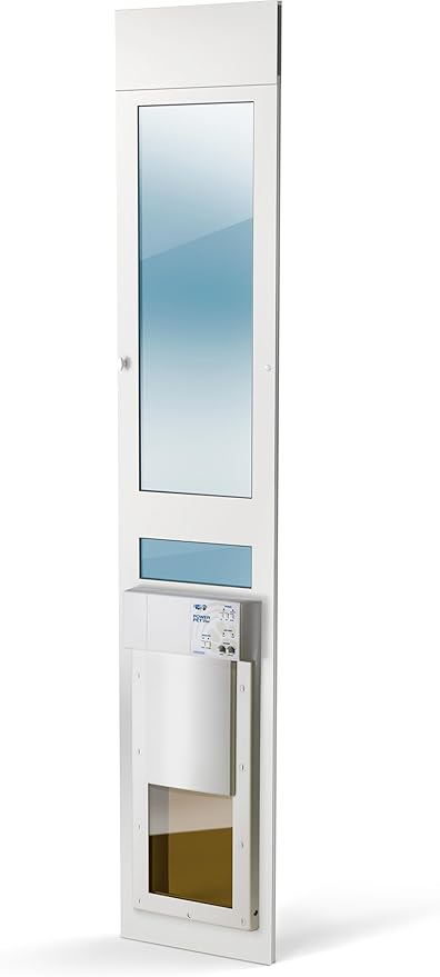 Power Pet Automatic Sliding Glass Patio Pet Door by High Tech Pet - Pet Operated Dog Door, Heavy-Duty Aluminum Frame (75" - 80 1/4"), Secure, Air Tight, for Cats and Dogs up to 30 lbs. Easy Install
