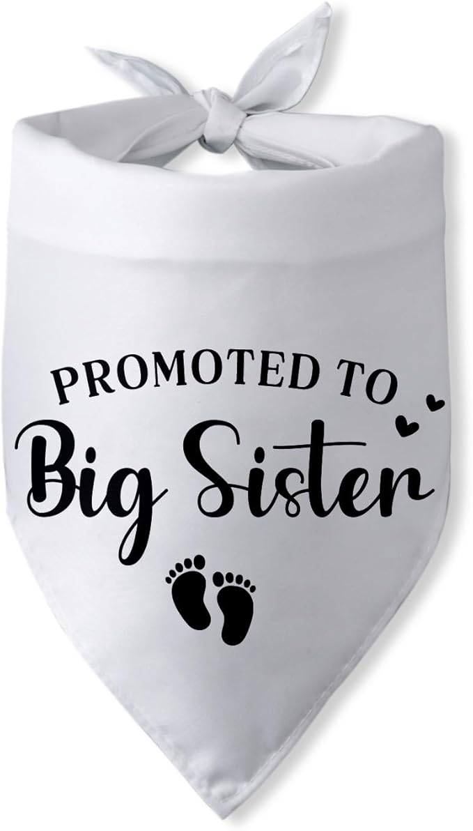 Promoted to Big Sister Pregnancy Announcement Dog Bandana Baby Gender Reveal Baby Announcement Photo Props Dog Scarf for Large Medium Small Dogs