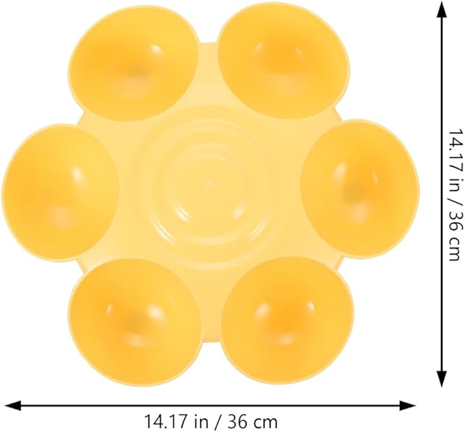 POPETPOP Cat Food Bowl with 6 Bowls - Pet Feeder for Kitten Puppy, Multi Cat Feeder, Multiple Feeder for Indoor s, Feeding Station for Food and Water (Yellow)