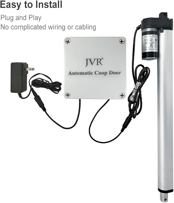 JVR Automatic Turkey Geese Duck Coop Smart Door Compatible with Alexa, Google Assistant, Home Assistant, Tuya - WiFi Opener, Extra Large 22"x23" Opening, Anti-Pinch Auto Reopen & Stop, Dusk to Dawn
