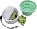 3 in 1 Collapsible Dog Bowl, Treat Container, Poop Bag Holder with 1 Roll Poop Bags – Practical Silicone Dog Bowl – Durable Pet Bowls for Travel Essentials, Daily Walks (Dyer Blue)