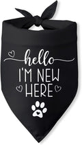 Hello I'm New Here Dog Bandana New Puppy Announcement Gift for New Owners Puppy Bandana Dog Owner Gifts Triangle Bibs Scarf Accessories for Small Medium Dogs Pets