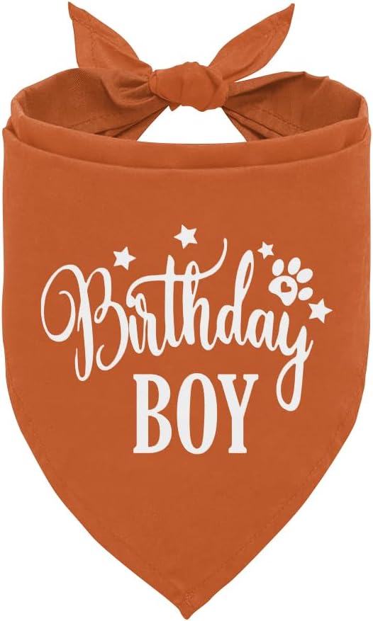 Birthday Boy Dog Bandanas - Boys' Dog Birthday Scarf for Small & Medium Dogs