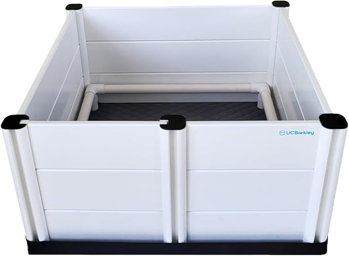 Whelping Box for Dogs & Puppies – Premium 36" Modular Design with Easy-Open Door, Pig Rails, Oxford Floor Liner & Washable Pee Pad – Indoor/Outdoor, Easy-Clean & Durable