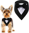 Tuxedo Bandana, Adjustable Pet Collar With Bow for Small, Medium and Large Dogs, Formal Wedding Clothing, Birthday Gifts