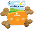 Chew’EMS X Bone Dog Chew Toy for Aggressive Chewers – Long-Lasting Chicken Flavor Nylon Bone – Durable, Rawhide-Free Dental Toy - Small Size – Made in USA