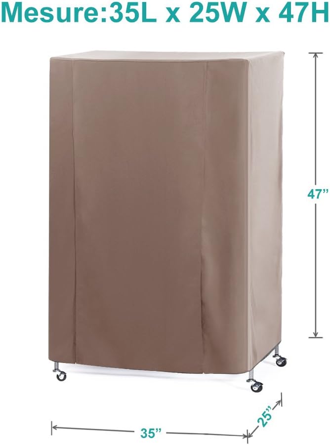 PONY DANCE Pets Product Universal Birdcage Cover Blackout & Breathable Birdcage Cover for Pet Sleep & Rest, Large, Khaki, 35 L x 25 W x 47 in H