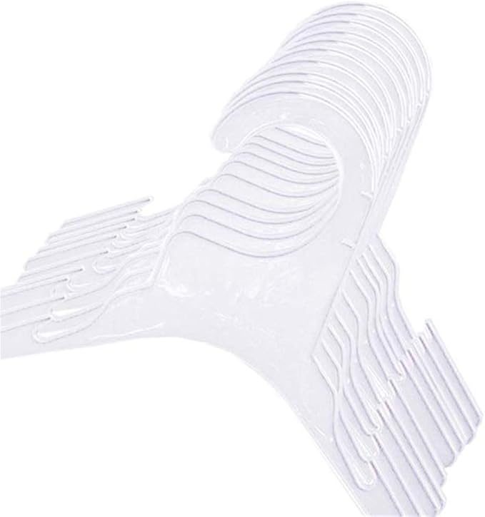 Pet Clothing Hanger, 10PCS Plastic Anti-Skid Dog Puppy Cat Clothes Clothing Rack for Small Animals (White, L)