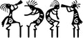 4 Piece Kokopelli Metal Garden Stakes - Native American-Inspired Southwestern Yard Art, Rustic Outdoor Decor for Lawn, Patio, Garden Pathway; Fade-Resistant Ornaments for Thanksgiving Day