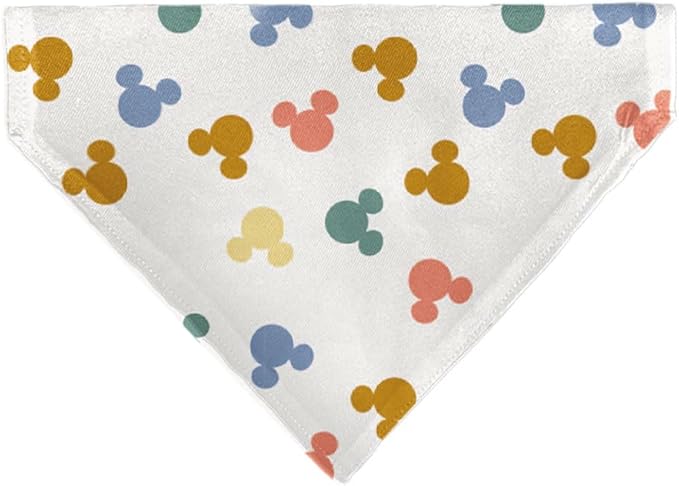 Disney Pet Bandana Mickey Mouse Ears Icon Scattered White Slip On Collar Bandana Only