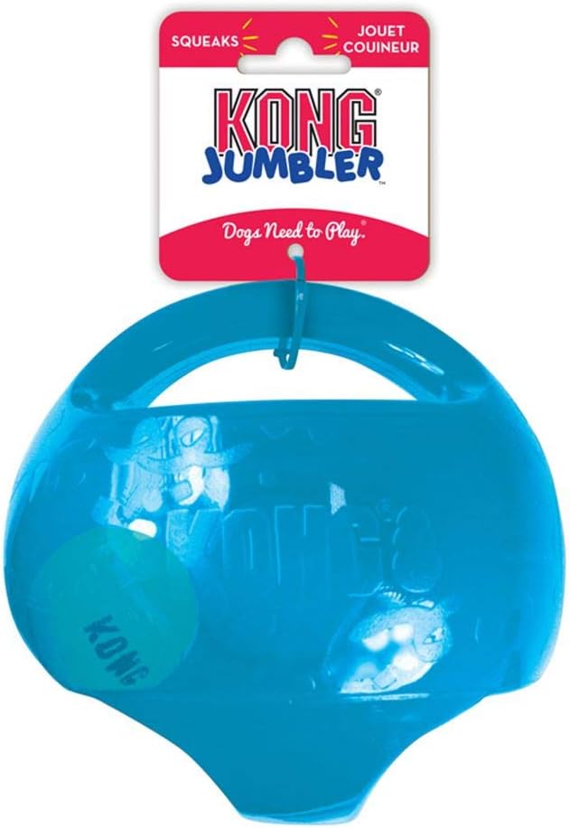 KONG Jumbler Ball - Interactive Toy for Dog & Puppy Playtime - Fetch Toy with Tennis Ball - Dog Supplies for Engaging Play - for Large/XL Dogs - Randomly Provided Color