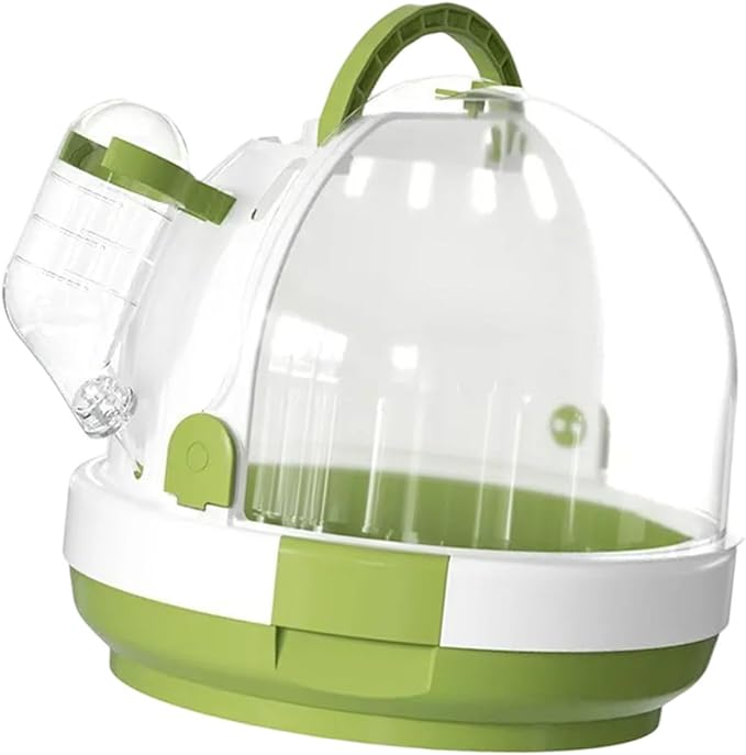 Parrot Travel Cage,Small Animal Carry Case,Breathable Hamster Carrier Cage Bird Cage for Bird Hamster Hedgehog Finches Travel, Green