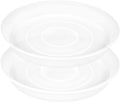 2 Pack of 14 inch Plant Saucer (12.2 Inch Base), 1.7" Depth Tray, Large Deep Garden Plastic Flower Planter Plant Trays for Indoors Outdoor Bath Bath (14", Clear)