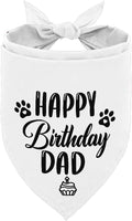 Dog Bandana for Happy Birthday Dad - Classical White Printing Pet Scarf Accessories - Gift for Dad's Birthday Party (K30)
