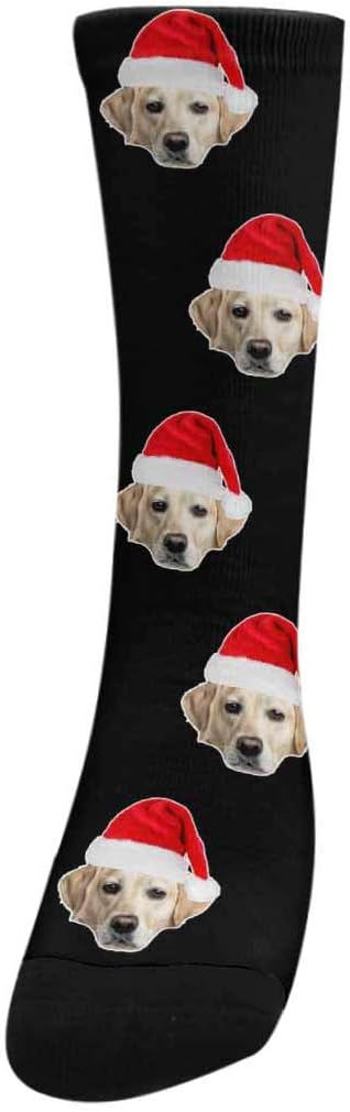 Custom Face Socks, Personalized Dog Lover Pet Photo Picture on Socks Unisex Athletic Crew Socks for Men Women