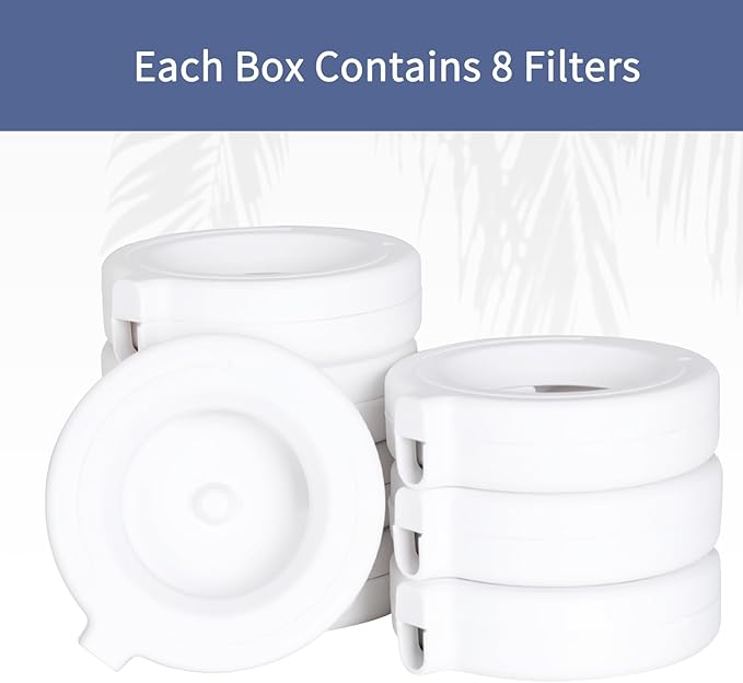 RIZZARI Water Dispenser Replacement Filters: Official Genuine Product 8 Pack Filters for Automatic Large or Small Pet Dispenser - Triple Filtration System