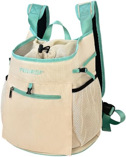 Pet Dog Carrier Backpack, cat Carrier Pouch, Small Dog Front Backpack, Breathable Mesh Dog Travel Backpack with Safety Belt, Suitable for Travel, Hiking, Cycling, and Outdoor Adventures