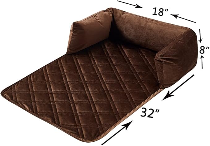 Brilliant Sunshine Premium Calming Dog Bed Mat, Silky Velvet, Removable Washable Cover, Cushion Protector and Couch Covers for Dogs, Pets, Cats, Small, Chocolate