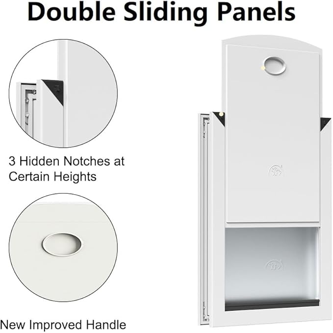 Rescumascer Aluminum XL Dog Door for Door, Extra Large Dog Door with Two Sliding Lock Panels, Pet Door for Dogs up to 220lbs