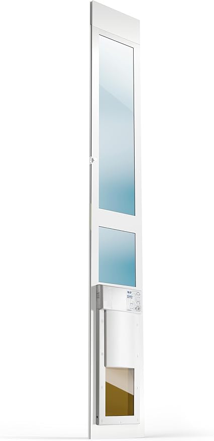 Power Pet Automatic Sliding Glass Patio Pet Door by High Tech Pet - Pet Operated Dog Door, Heavy-Duty Aluminum Frame (92 3/4" - 96"), Secure, Air Tight, for Cats and Dogs up to 30 lbs. Easy Install