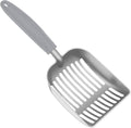 Cat Litter Scoop, Kitty Metal Scooper, Aluminum Alloy Sifter, Kitten Pooper Lifter, Deep Shovel, Long Handle, Poop Sifting, Durable, Heavy Duty, for Litter Box