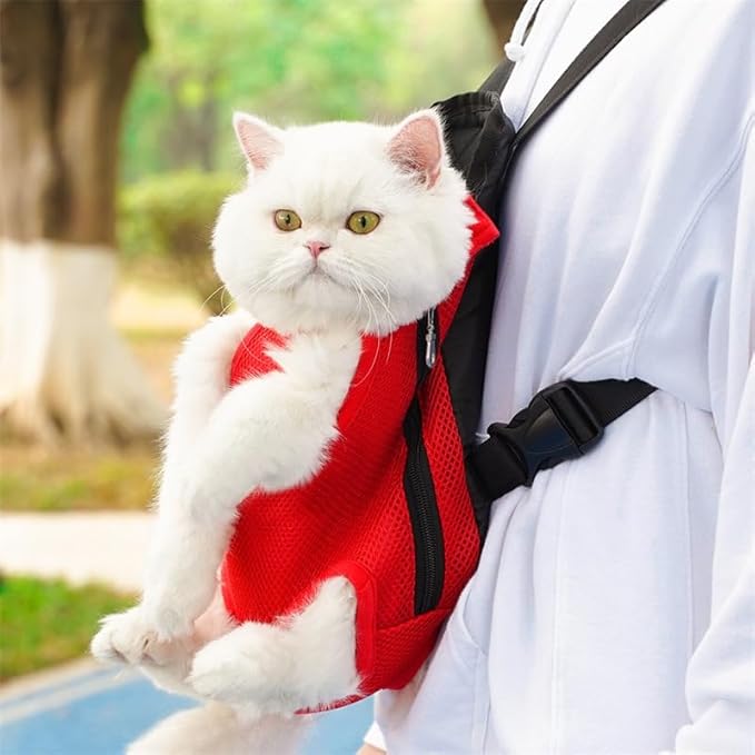 Pet Carrier Backpack - Adjustable Pet Front Cat Dog Carrier Backpack Travel Bag,Legs Out,Easy-Fit for Traveling Hiking Camping for Small Medium Dogs Cats Puppies. (Apricot, Small)