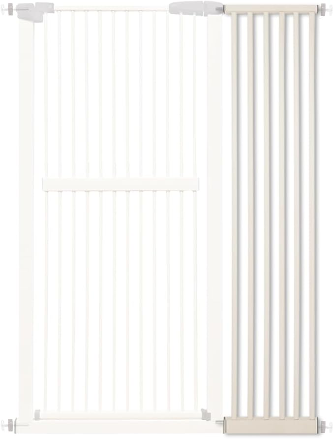 Lumizone Extra Tall Cat Gate Extension Kit 61.02" High Pressure Mounted 12.6" Extra Wide 1.37" Gap No Drilling Tall Pet Gate for Dogs (Cream, 61.02" H x 12.60" W, Extension)