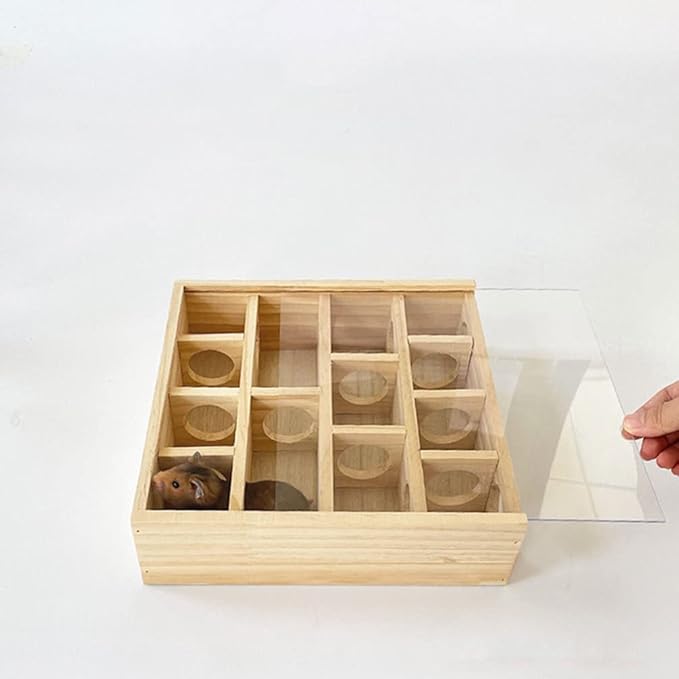 balacoo Hamster Toy Hamster Accessory Multi-Grid Mouse Maze Household Mouse Maze Chinchilla Maze Multi-Grid Maze Toy Pet Accessory Household Hamster Maze Hamster Maze Toy Wooden Mouse Maze
