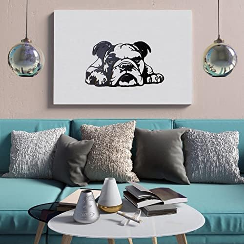 PHJYMXZSNA Black 3D Dog Head Decor Metal Bulldog Wall Sculpture Unique Modern Pet Art Portraits Suitable for Decorating Outdoor Courtyards, Living Rooms, Offices