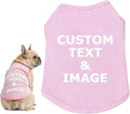 Custom Dog Shirt,Personalized Pet Apparel with Name Text Photo Image,Lightweight Breathable Puppy Kitten Cotton Vest for Small Medium Large Dogs Cats,Puppy Gift (Pink, X-Small)