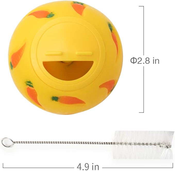 Niteangel Treat Ball, Snack Ballfor Guinea Pigs, Rabbits, Hedgehogs and Other Small Pets (Small, Yellow)
