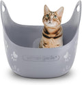 Litter Genie Cat Litter Box | Portable, Open, High Sided Cat Litter Box with Handles | Flexible Plastic Litter Box | Comfortable, Easy-Clean Cat Box