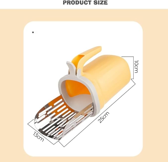 Cat Litter Scoop, Large Capacity Mess-Free Cat Litter Scooper with Bags, Spill-Proof Kitty Box Sifter, Bin Doubles as Scoop Holder