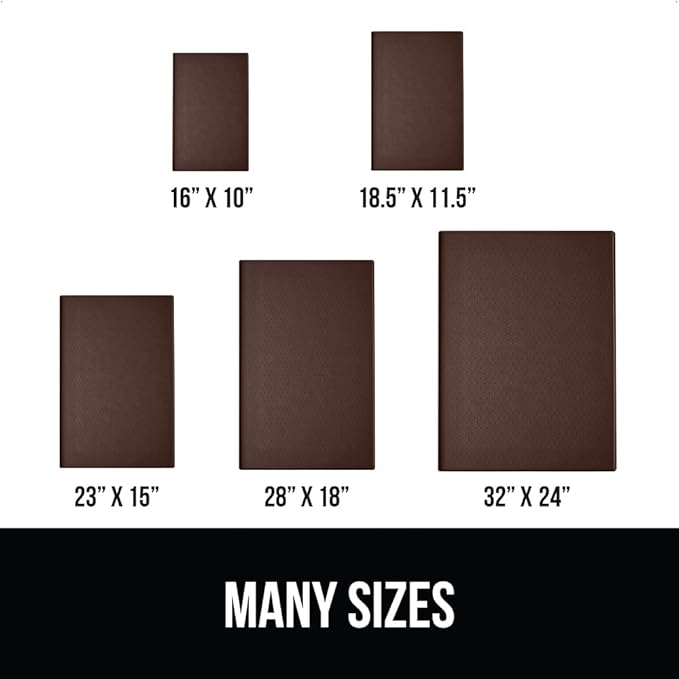 GORILLA GRIP 100% Waterproof Raised Edge BPA Free Silicone Pet Feeding Mat, Dog Cat Food Mats Contain Spills Protects Floors, Placemats for Cats and Dogs Water Bowl, Pets Accessories 18.5x11.5 Brown