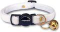 Safety Quick Release Cat Collars,Double Velvet with Bell Available in a Range Colors,Perfect for Your Kitty, Adjustable 20-30 cm (20-30cm, White)