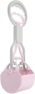 Heavy Duty Portable Poop Picker with Long Handle, Foldable Pet Waste Grabber for Walking and Outdoor Use, Lavender Color Cleaning Tool for Puppies and Adult Dogs