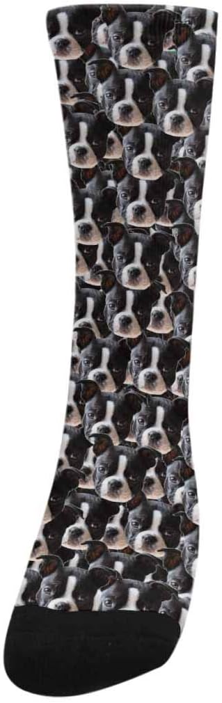 Custom Face Socks, Personalized Dog Lover Pet Photo Picture on Socks Unisex Athletic Crew Socks for Men Women