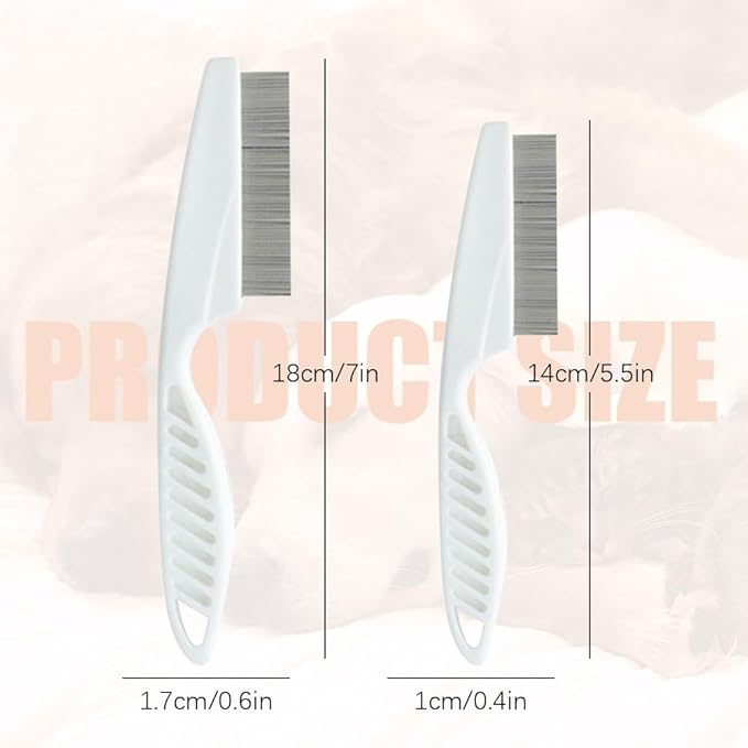 2 Pack Multifunctional Pet Comb, Upgrade Pet Grooming Brush Magic Tear Stain Removal Fine Tooth Stainless Massage Comb Kit for Puppies and Dogs (Blue)